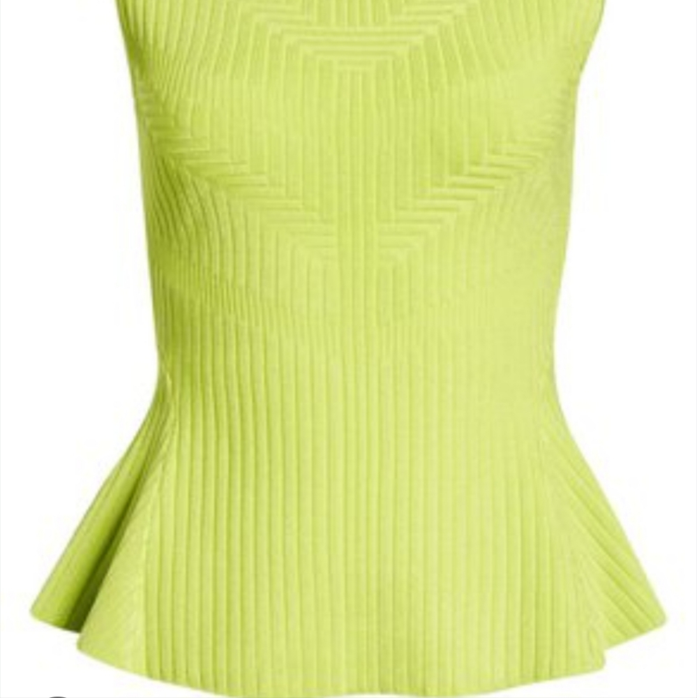 NWT Halogen Vibrant Green Peplum Sweater Top - Picture 2 of 8